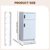 1:12 Scale Dollhouse Kitchen Fridge Freezer, Simulation Refrigerator, Home Dining Room Living Room Wooden Dollhouse Furniture, White view 2