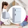 1:12 Scale Dollhouse Kitchen Fridge Freezer, Simulation Refrigerator, Home Dining Room Living Room Wooden Dollhouse Furniture, White view 4