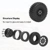 1/12 RC Rubber Tires, daitoku RC Car Tires and Wheels for 1/12 WPL B14 B24 C14 C24 MN D90 D91 D96 D99 - Style C (Black) view 4