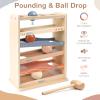 Vanplay Ball Drop Toys for One Year Old Boy Girls Birthday Gifts, Montessori Toys for 1 2 Year Old, Wooden Hammer Rolling Ball Toys for Toddlers 1-3, Cause and Effect Toys for Baby 12M+ First Gifts view 3