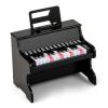 HONEY JOY Wooden Kids Keyboard Piano, 25 Lighted Keys Digital Piano for Kids w/Music Stand, Early Learning Educational Musical Instrument, Baby Piano Toy for 3+ Years Old Toddlers Boys Girls (Black) view 1