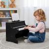 HONEY JOY Wooden Kids Keyboard Piano, 25 Lighted Keys Digital Piano for Kids w/Music Stand, Early Learning Educational Musical Instrument, Baby Piano Toy for 3+ Years Old Toddlers Boys Girls (Black) view 2