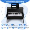 HONEY JOY Wooden Kids Keyboard Piano, 25 Lighted Keys Digital Piano for Kids w/Music Stand, Early Learning Educational Musical Instrument, Baby Piano Toy for 3+ Years Old Toddlers Boys Girls (Black) view 4