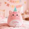 15.7'' Birthday Cat Plush Pillow Custom Embroidery Name, Personalized Emotional Support Hug Gift, Soft Kitten Plush Toy Cute Cat Stuffed Animal Birthday Gift for Girls view 3