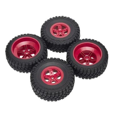 1:10 Scale RC Car Parts Short-Course Model Cars Running Street Buggy Tires Wheel Compatible with RC Car Models RC Models 1 10 Scale Models(Red)