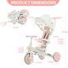 JMMD Foldable Baby Tricycle, White and Pink, Adjustable Canopy, Kids Stroller Trike with Safety Features view 2