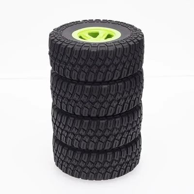 1:10 Scale RC Car Parts Short-Course Model Cars Running Street Buggy Tires Wheel Compatible with RC Car Models RC Models 1 10 Scale Models(Green)