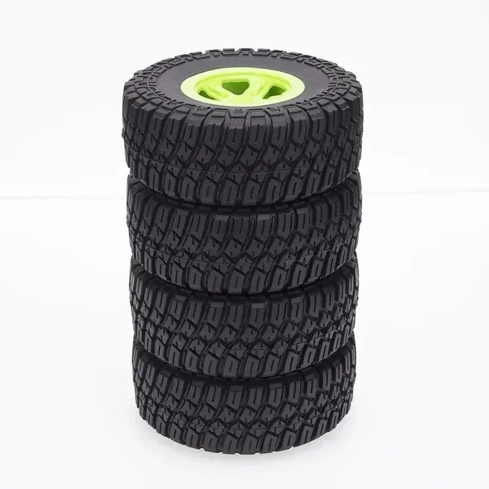 1:10 Scale RC Car Parts Short-Course Model Cars Running Street Buggy Tires Wheel Compatible with RC Car Models RC Models 1 10 Scale Models(Green)