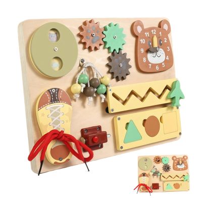 Activity Board - Wood Educational Toddler Toy for Early Learning, Fine Motor Skills, Cognitive Development, Kids, Preschool Kindergarten Classroom Homeschooling Summer Camp Family Nights Educators
