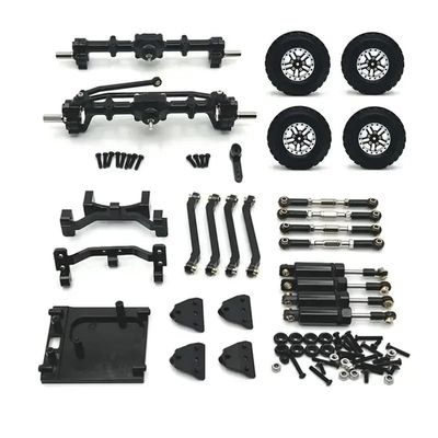 1:12 Scale Front and Rear Axle Set Connecting Rod Upgrade Part Shock Mount Compatible with RC Car Models MN99S Model RC Models 1 12 Scale Models(Black)