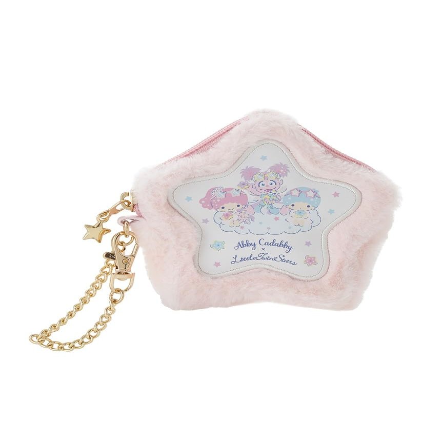 Abby x Little Twin Stars: Star-shaped fur pouch, LPNK, One Size