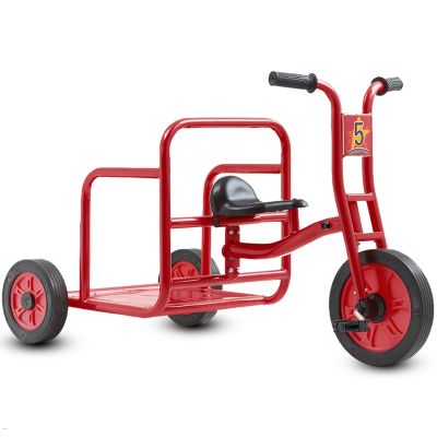 Kids Tricycle for Toddler Ages 3+, Preschool Kids Trike Bike with Non-Slip Pedal and Airless Rubber Wheels, Outdoor Playground Daycare Kid's Balance Bike, Gift for Boys and Girls (Cargo-Red)