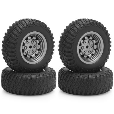 1/12 RC Car Tires and Wheels, daitoku RC Car Rubber Tires for 1/12 WPL B14 B24 C14 C24 MN D90 D91 D96 D99 (Gray)