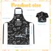 XLSXEXCL Kids Apron and Chef Hat Set, Little Chef Apron Adjustable Child Aprons Chef in Training Funny Aprons with 2 Pockets for Boys and Girls (Black) view 2
