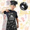 XLSXEXCL Kids Apron and Chef Hat Set, Little Chef Apron Adjustable Child Aprons Chef in Training Funny Aprons with 2 Pockets for Boys and Girls (Black) view 4