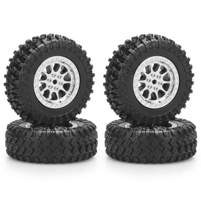 1/12 RC Rubber Tires, daitoku RC Car Tires and Wheels for 1/12 WPL B14 B24 C14 C24 MN D90 D91 D96 D99 - Style C (Silver)