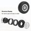 1/12 RC Rubber Tires, daitoku RC Car Tires and Wheels for 1/12 WPL B14 B24 C14 C24 MN D90 D91 D96 D99 - Style C (Silver) view 4