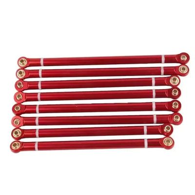 8Pcs Aluminum Wheelbase Link Rod 313mm Compatible with RC Car Parts 1 10 Scale Models(Red)