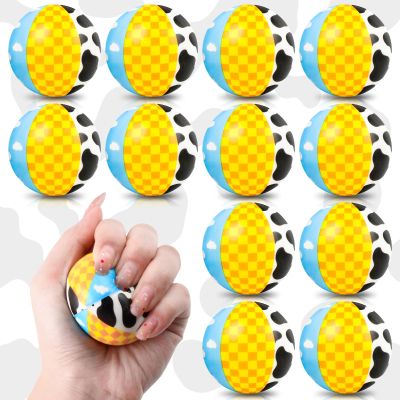 12 PCS Toy Inspire Game Party Stress Balls for Kids Party Favors, 1.97 Inch Anxiety Relief Fidget Sensory Toys, Toy Theme Squeeze Balls Bulk for Birthday Goodie Bags, Carnival Gifts & Classroom Prizes