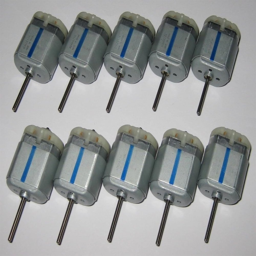 10 X 12V FC-280 DC Motor - 10k RPM - Long 21mm Shaft - Push-in Terminals