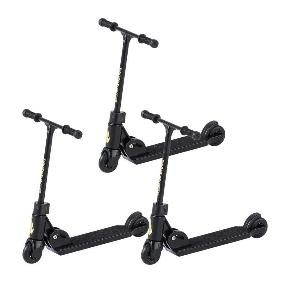 DPWOUM 3 Pcs Finger Scooter - 2-Wheeled Scooter - Foldable BMX with Brake | Finger Board Accessories for Teen | Educational Finger Toys | Non-Slip Fun Finger Skateboards