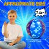 24 PCS Blue Golden Rings Stress Balls for Kids Party Favors, 1.57 Inch Anxiety Relief Fidget Sensory Toys Golden Rings Theme Squeeze Toys Bulk for Birthday Goodie Bags Carnival Gifts Classroom Prizes view 2