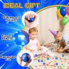 24 PCS Blue Golden Rings Stress Balls for Kids Party Favors, 1.57 Inch Anxiety Relief Fidget Sensory Toys Golden Rings Theme Squeeze Toys Bulk for Birthday Goodie Bags Carnival Gifts Classroom Prizes view 3