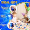 12 PCS Blue Golden Rings Stress Balls for Kids Party Favors, 1.97 Inch Anxiety Relief Fidget Sensory Toys Golden Rings Theme Squeeze Toys Bulk for Birthday Goodie Bags Carnival Gifts Classroom Prizes view 3