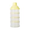 SWETRACE Portable Formula Dispenser Detachable Milk Powder Container with Stackable Compartments Food-grade PP Material Non-spill Snack Storage Box for Travel and Outdoor Feeding Yellow view 1