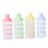 SWETRACE Portable Formula Dispenser Detachable Milk Powder Container with Stackable Compartments Food-grade PP Material Non-spill Snack Storage Box for Travel and Outdoor Feeding Yellow view 3