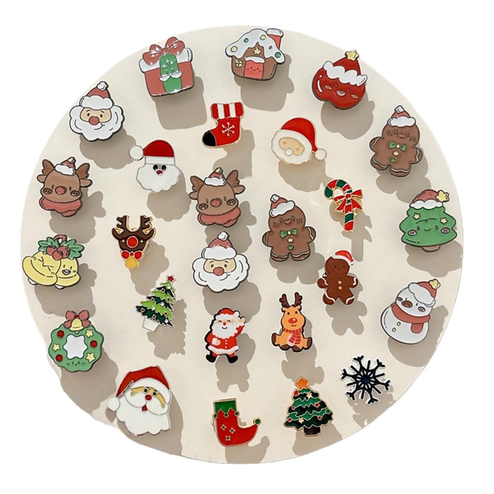 Christmas Holiday Brooch Pin Set, Cute Badge, Holiday Lapel Pin, Festive Jewelry Accessory, Xmas Gift for Friends, Family, Office Party Outfit (Cute 26 pieces)