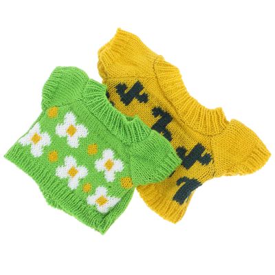 ifundom 2pcs Cartoon Bear Doll Clothes Soft Plush Stuffed Animal Sweaters for Bears Creative Dress-up Accessories and Collectible Outfit
