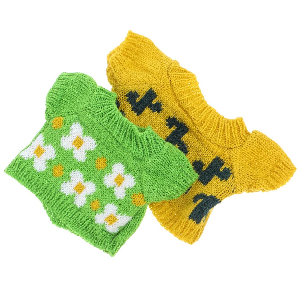 ifundom 2pcs Cartoon Bear Doll Clothes Soft Plush Stuffed Animal Sweaters for Bears Creative Dress-up Accessories and Collectible Outfit