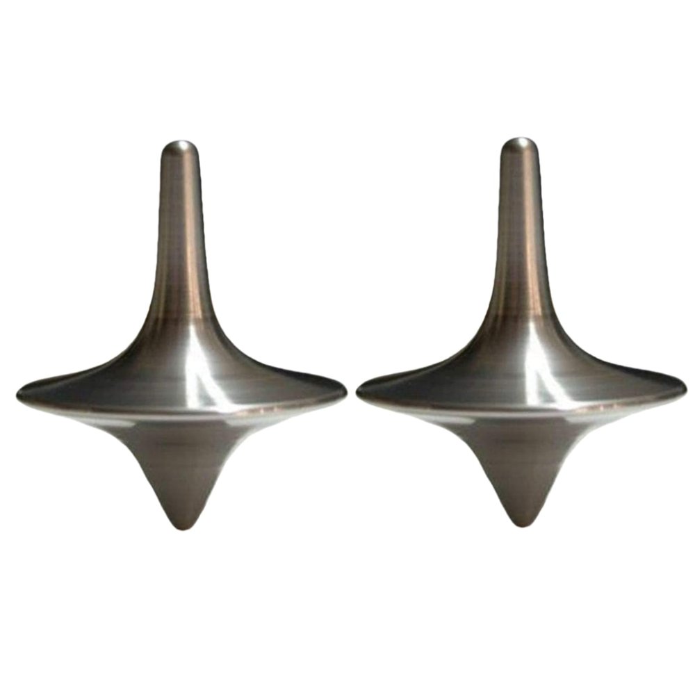 2Pcs Spinning Tops, Portable Precision Metal Spinner Top Premium Exquisite Perfect Balance Desktop Gyro Vintage Totem, Zinc Alloy Spinning Top Desk, Novelty Spinning Tops