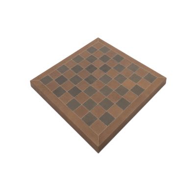 16.5 Inch Siena Genuine Leather Chessboard, Hand-Stitched, Made in Italy
