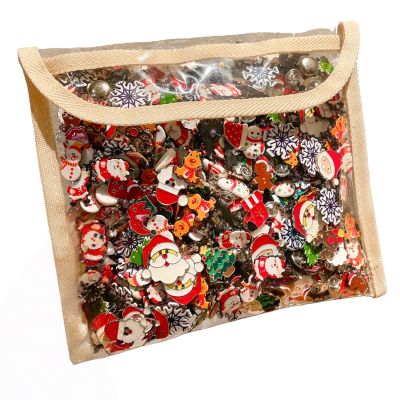 Christmas Holiday Brooch Pin Set, Cute Badge, Holiday Lapel Pin, Festive Jewelry Accessory, Xmas Gift for Friends, Family, Office Party Outfit (20 Random Christmas Items with a Rice Coffee Bag as a Gift)