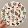 Christmas Holiday Brooch Pin Set, Cute Badge, Holiday Lapel Pin, Festive Jewelry Accessory, Xmas Gift for Friends, Family, Office Party Outfit (20 Random Christmas Items  with a Rice Coffee Bag as a Gift) view 3