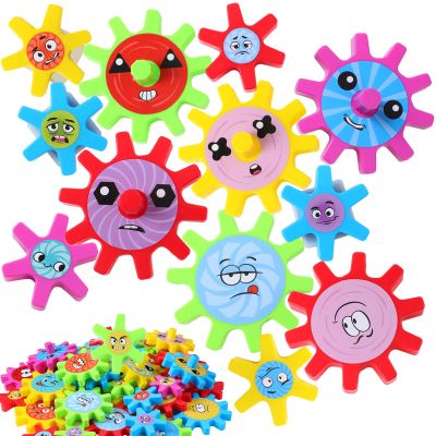 Relaxweex 36 Pcs Magnetic Gears Interchangeable Learn Magnetic Spinning Gears for Magnetism Refrigerator or Whiteboard (Emoticon)