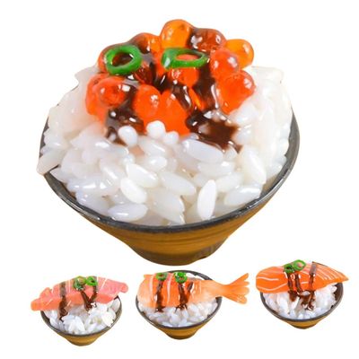 Abaodam 4Pcs Lifelike PVC Sushi Food Model Pretend Play Kitchen Accessories for Learning and Table Decoration