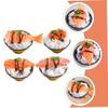 Abaodam 4Pcs Lifelike PVC Sushi Food Model Pretend Play Kitchen Accessories for Learning and Table Decoration view 3