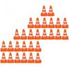 28Pcs Orange Miniature Road Cone Orange Mini Traffic Cones Plastic Sign Road Cone Toy Roadblock Cone Sign Model Photo Prop Educational for Kids Small Cones Construction Cones, Safety Barriers view 1