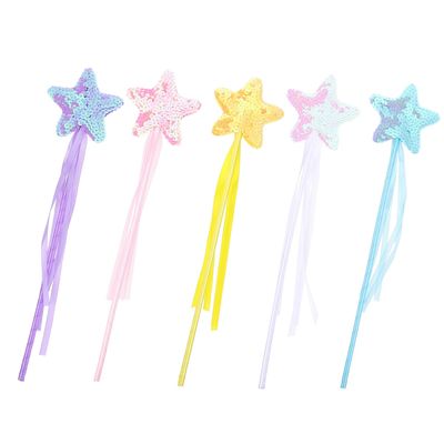GLSTOY 5Pcs Star-Shaped Fairy Wands for Party Photo Props Shining Sticks Dress-up for Concerts Dance and Birthday Celebrations 5pcs