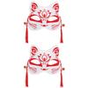 HONMEET 2pcs Glowing Foxes Mask Half-face Luminous Decorative Party Masks for Masquerade Cosplay Lightweight Comfortable Halloween Performance Props view 1