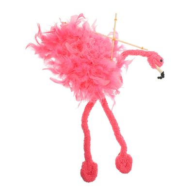 Vaguelly Plush Flamingo Marionette Puppet Lightweight and Plume Material Funny Interactive Animal for Home Decor Party Performance and Family Games