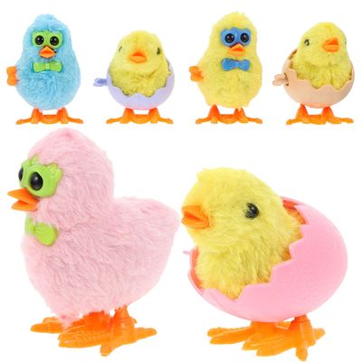 ERINGOGO 6pcs Wind-up Chicken for Clockwork Walking Easter Party Favors Small Easy to Grasp Cartoon Design for Boys and