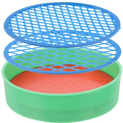 SOPOTUTU 4Pcs Plastic Sand Sifters for Lightweight Handheld Sand Sieves for Beach Park Backyard Play Bright Colors Sensory for Sandcastle Building and Outdoor Fun Random Color