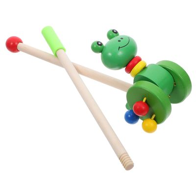 HOOTNEE Rolling Cart Push Walker for Walking Aid with Cartoon Amphibian Motif Helps Leg Muscle Development and Independent Walking Training