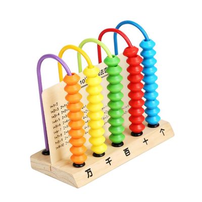 Abaodam Wooden Abacus Colorful Counting Beads Educational Math Learning Tool for Boys Early Addition Subtraction Practice Safe Wood