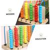 Abaodam Wooden Abacus Colorful Counting Beads Educational Math Learning Tool for Boys Early Addition Subtraction Practice Safe Wood view 4