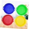 4pcs Plastic Beach Sand Sieve for Lightweight Sand Sifters with Handles Red Yellow Blue Green for Outdoor Sandbox and Beach Treasure Hunting view 3